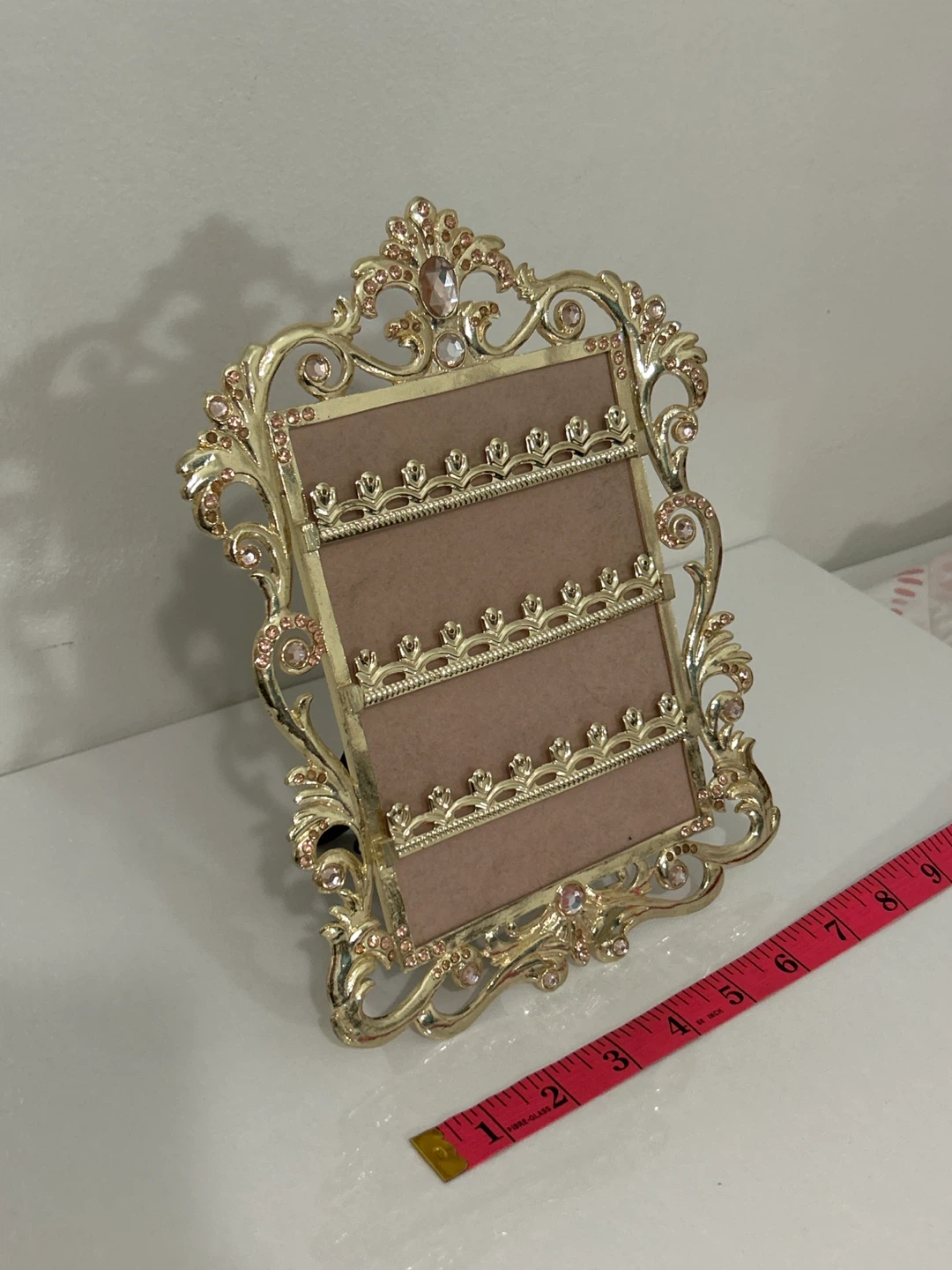 Ornate Gold Picture Frame with Rhinestones