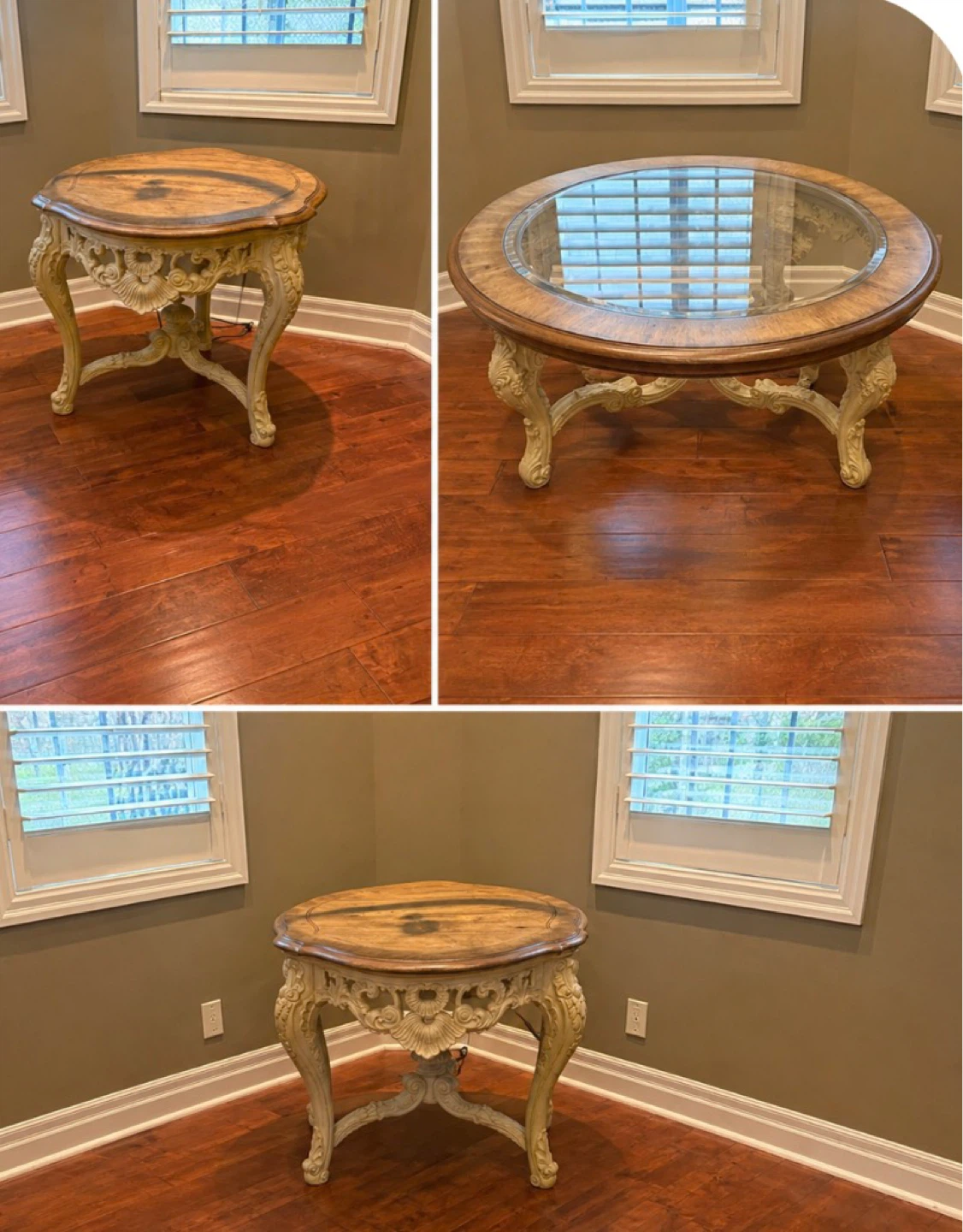 Coffee table with two matching end tables