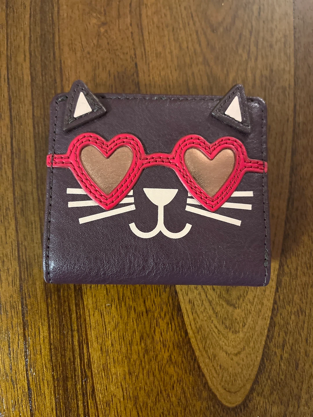 Fossil Purple Cat Face Wallet