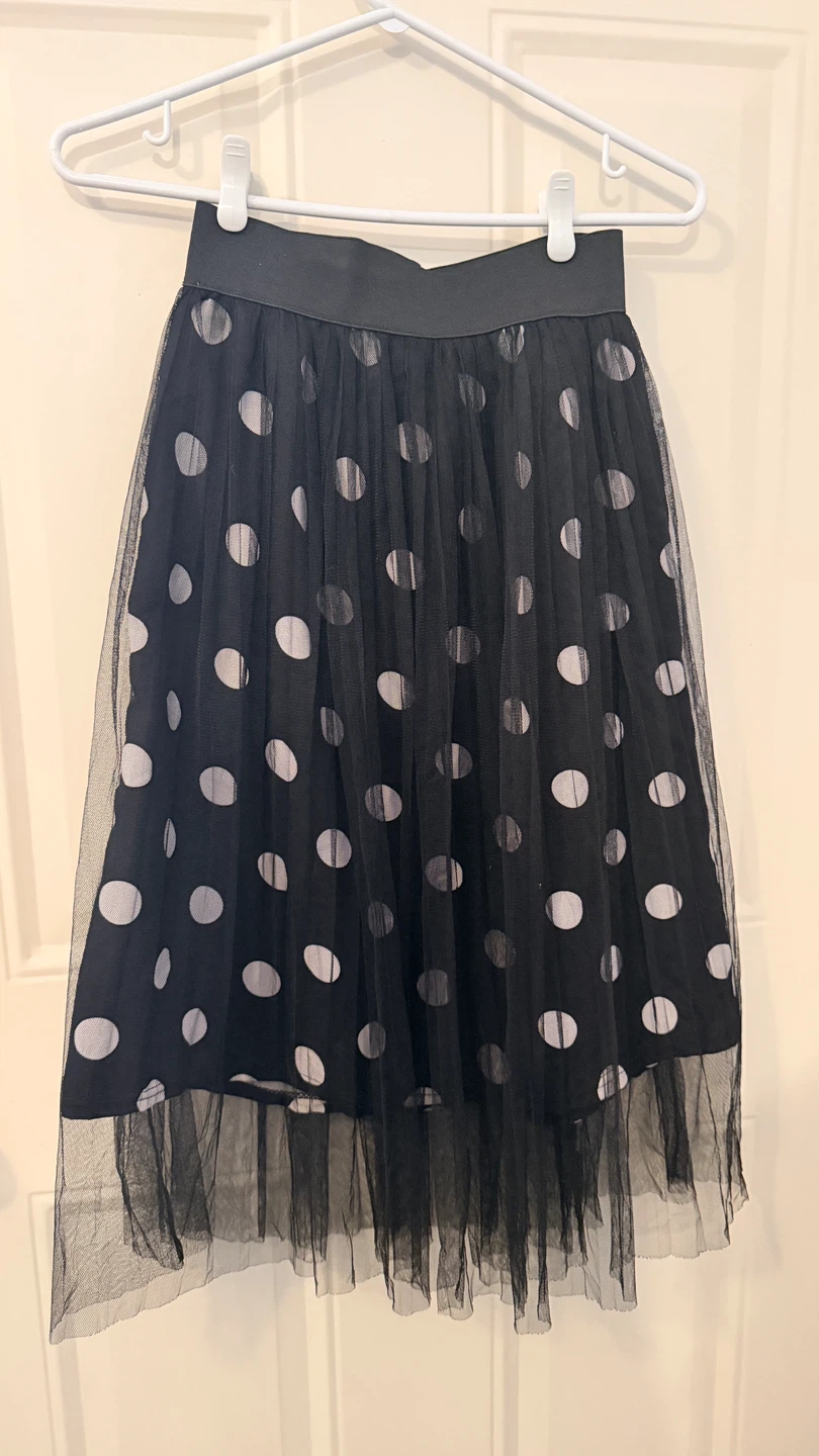Black Tulle Polka Dot Skirt Size S/M