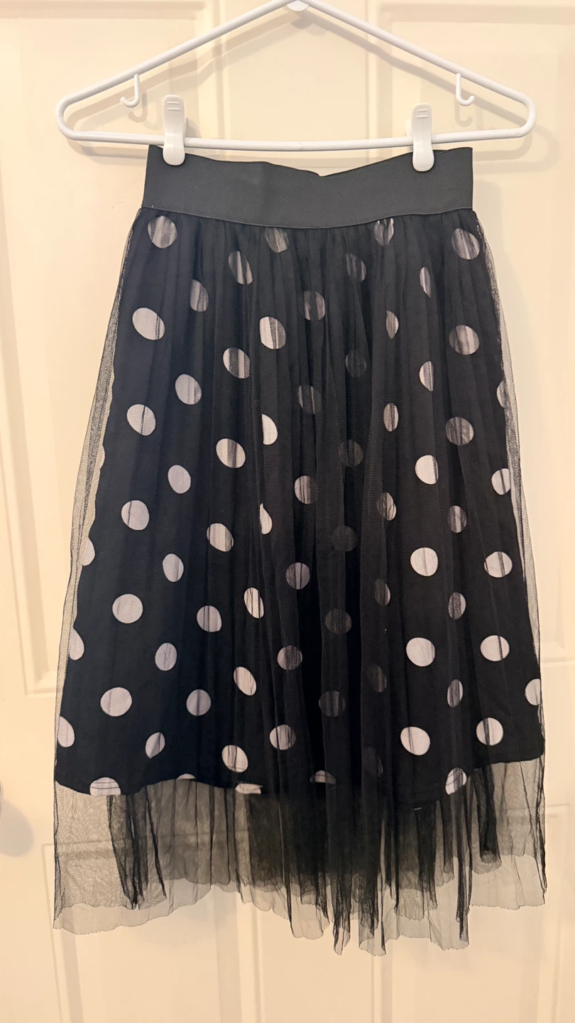 Black Tulle Polka Dot Skirt Size S/M - photo 2