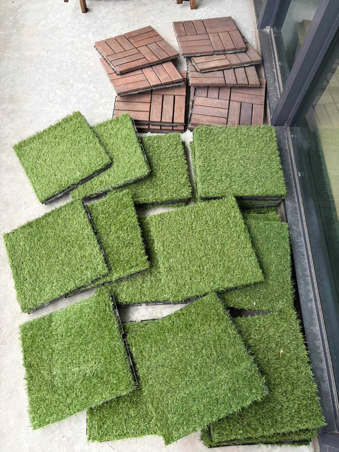 IKEA RUNNEN Decking Tiles  Grass & acacia - photo 3