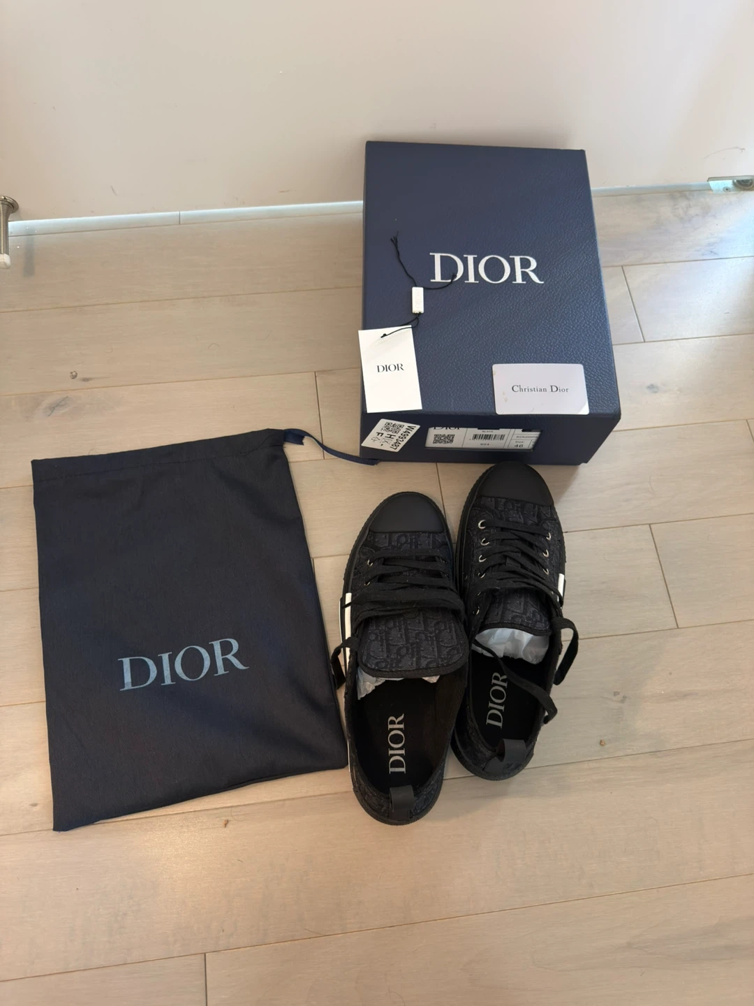 Dior B23 Sneakers - Black Monogram - Size 46