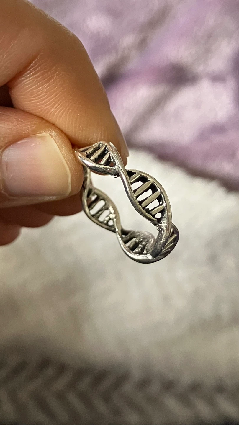 DNA Helix Ring Silver Tone - photo 2