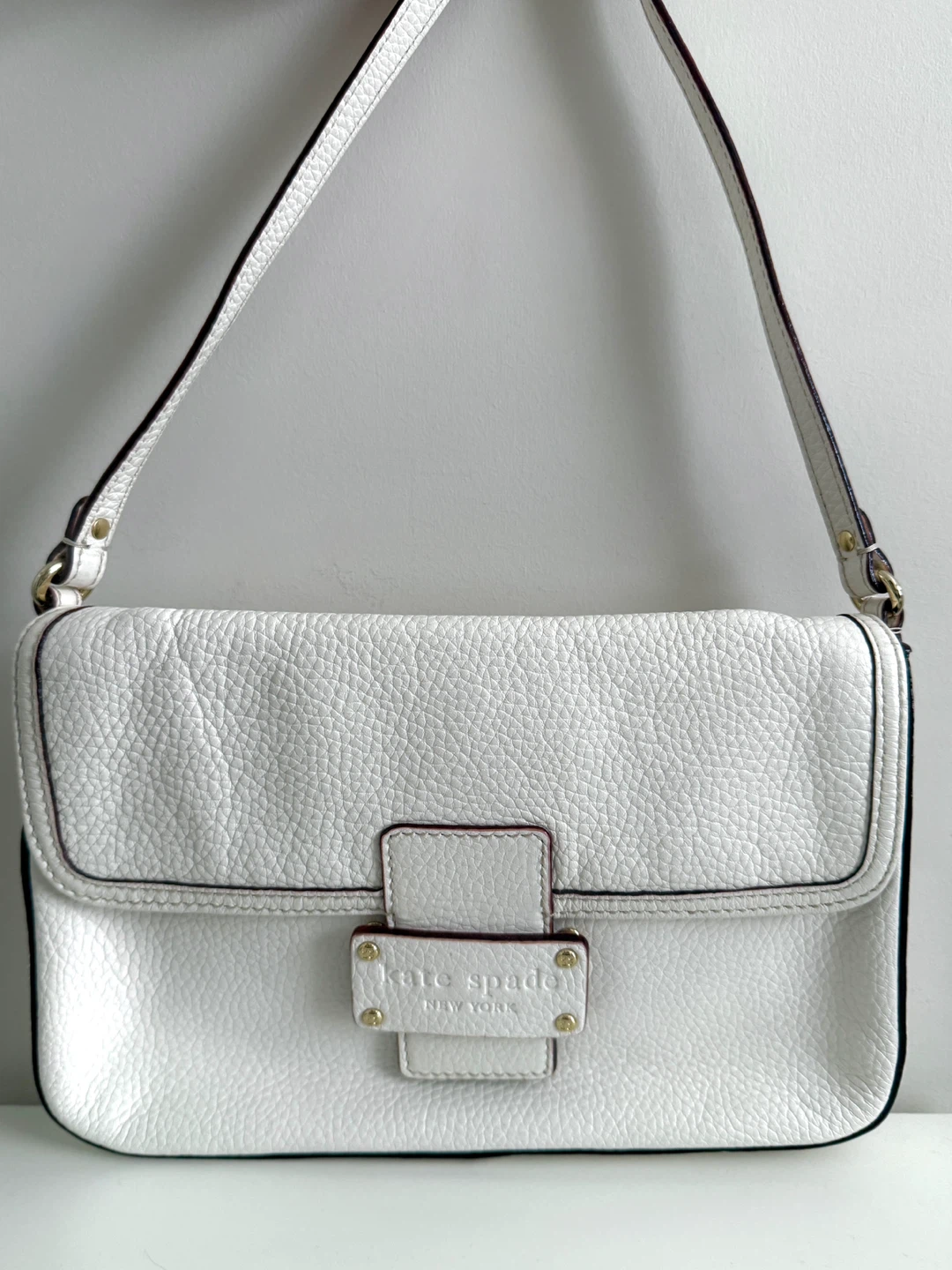 Vintage Kate Spade White Leather Shoulder Bag - photo 3