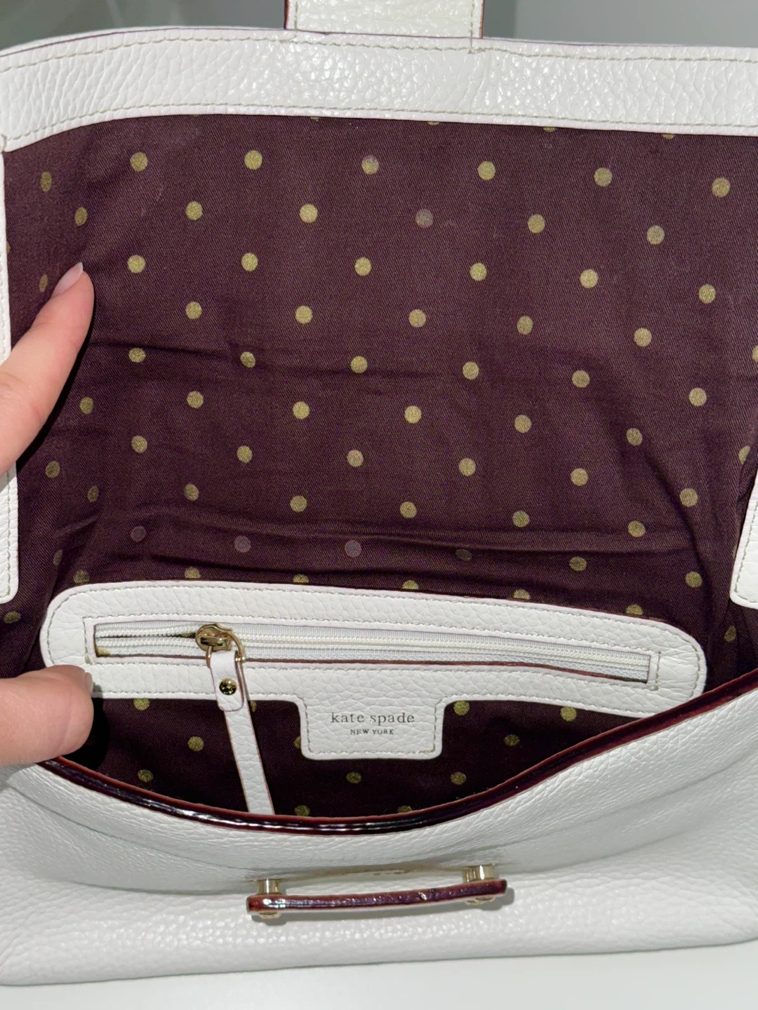 Vintage Kate Spade White Leather Shoulder Bag - photo 4