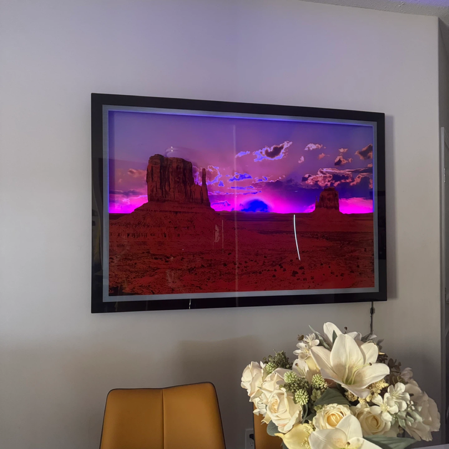 Framed Digital Art Display with Interchangeable Scenes