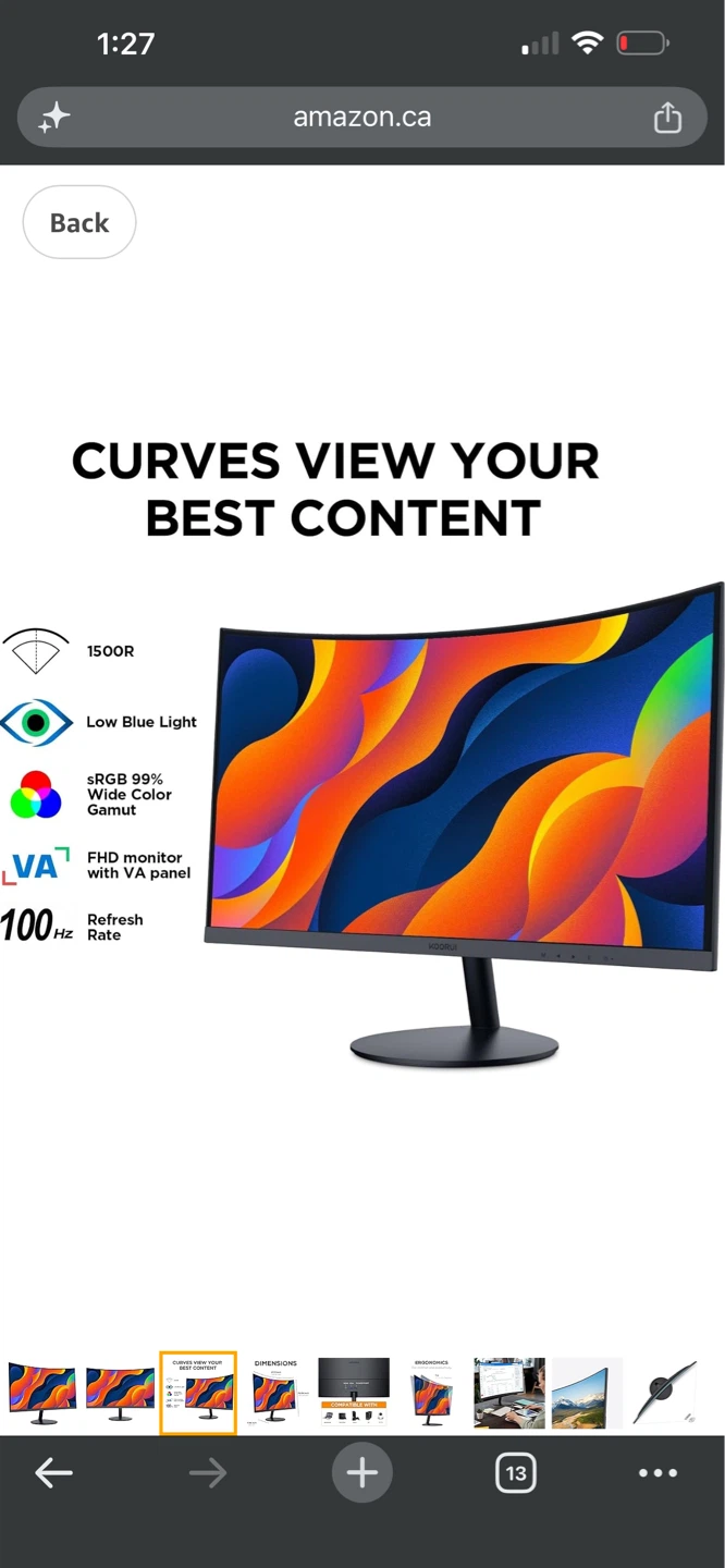 KOORUI 27-inch Curved Monitor - 100Hz Refresh Rate - photo 5