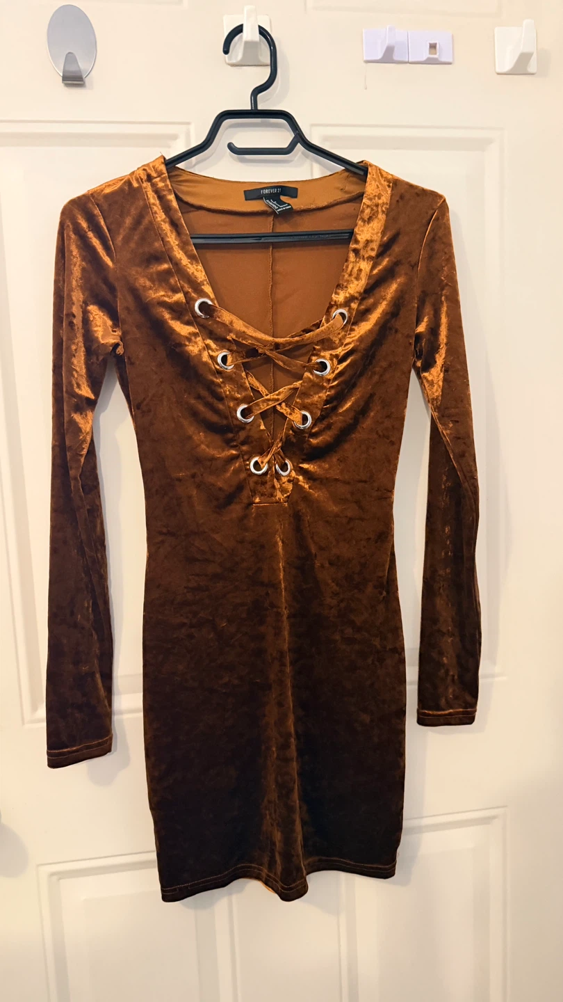 Forever 21 Velvet Lace-Up Dress size S/M