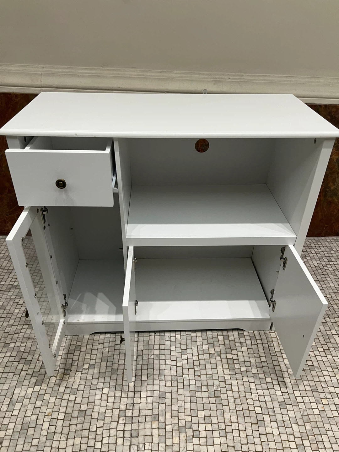 White Cabinet with Drawer - photo 2