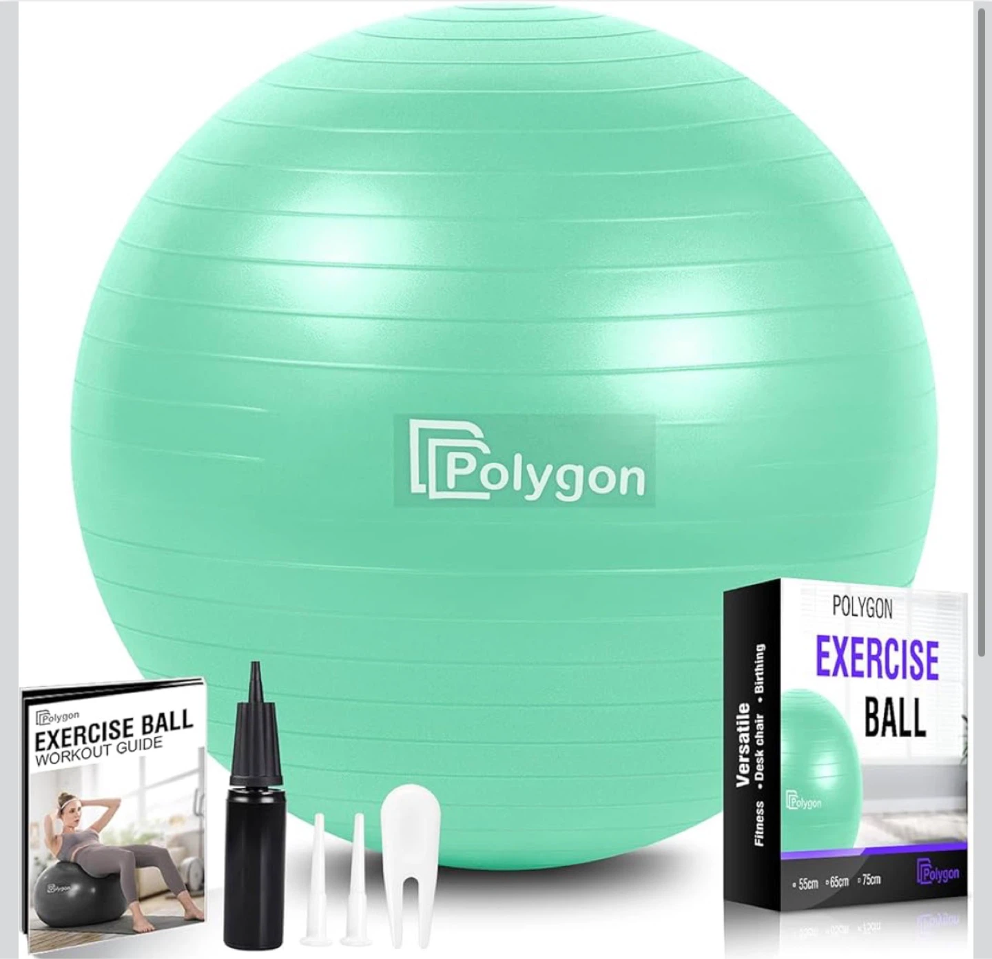 Polygon Exercise Ball with Pump and Workout Guide