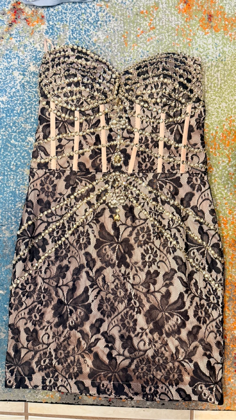 Strapless Embellished Lace Dress Size S/M - photo 2
