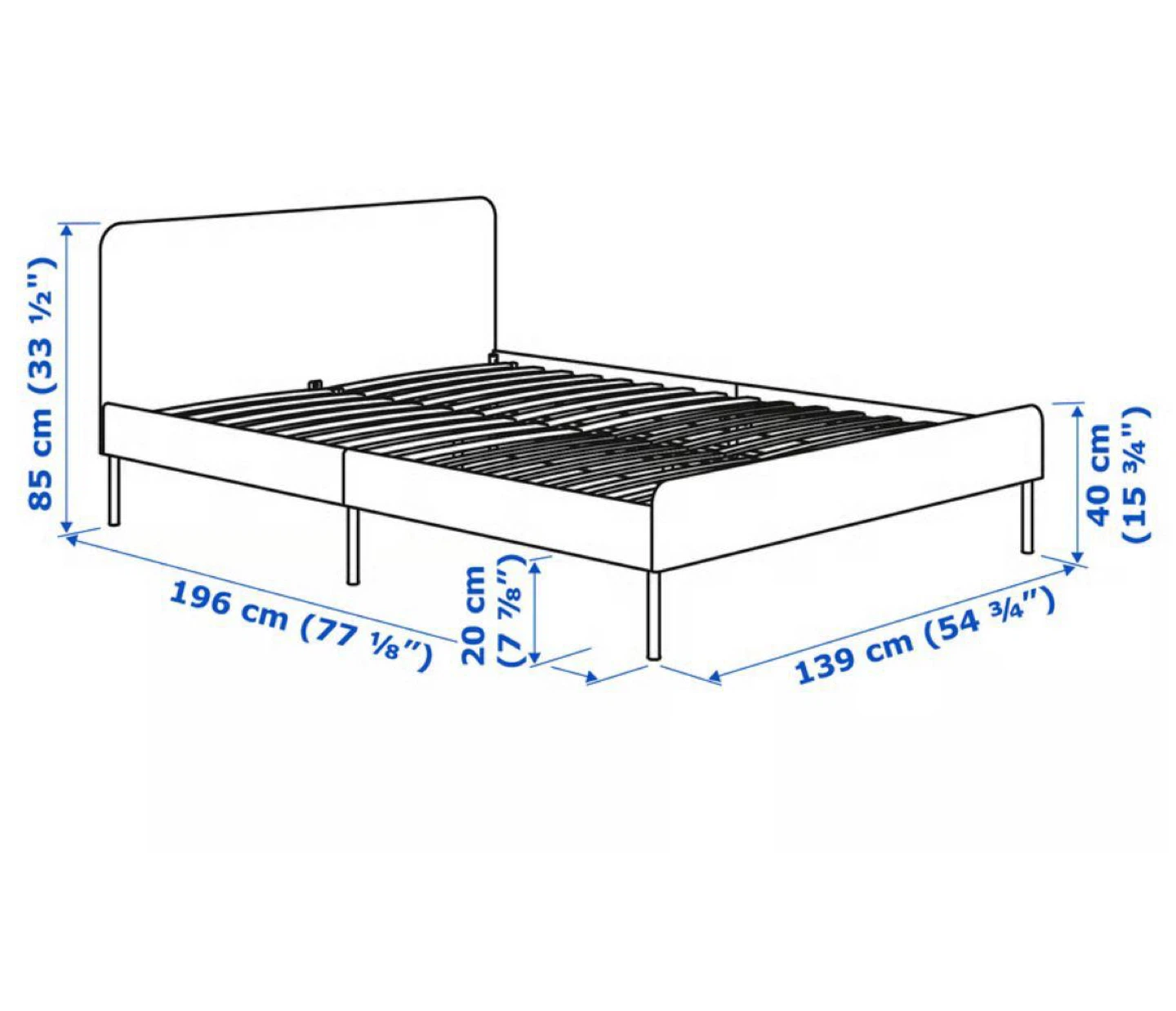 Grey Upholstered Bed Frame with Headboard - photo 2