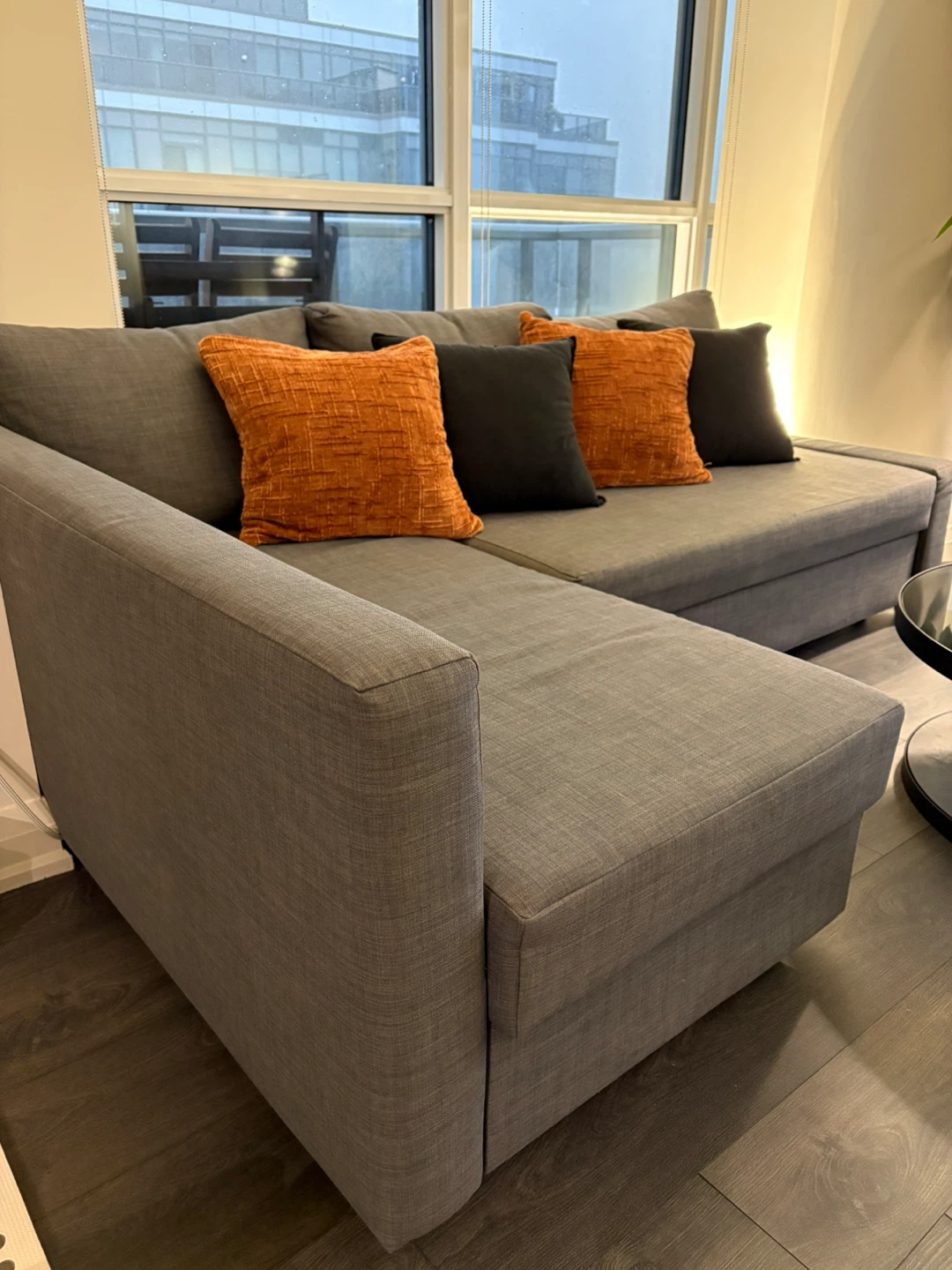 Grey Sectional Sofa with Pull-out Bed and storage space - photo 2