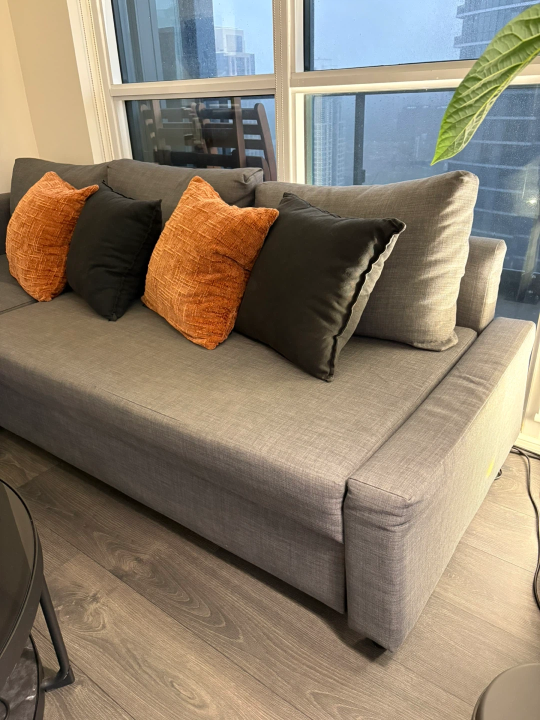 Grey Sectional Sofa with Pull-out Bed and storage space - photo 3