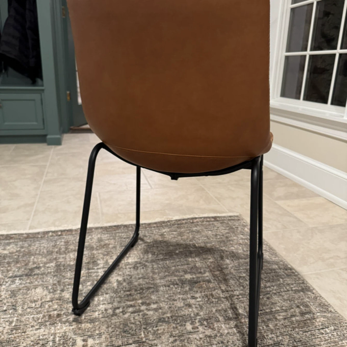 Brown Faux Leather Dining Chair - photo 2