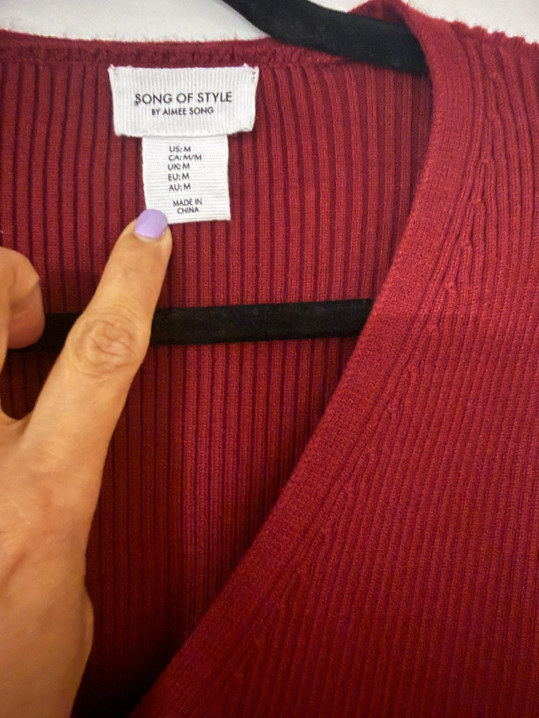 Song of Style Burgundy cardigan - photo 3