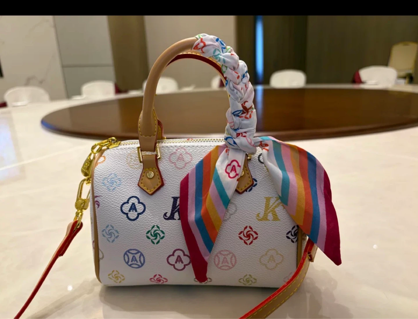 Mini Speedy Bag with Monogram Print and Scarf