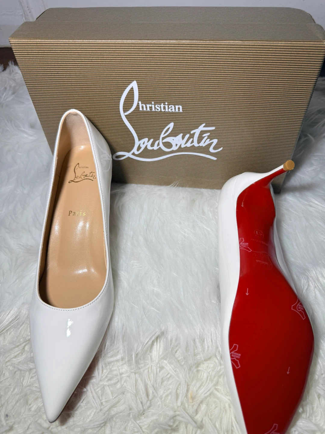 Christian Louboutin White Patent Leather Heels - photo 2