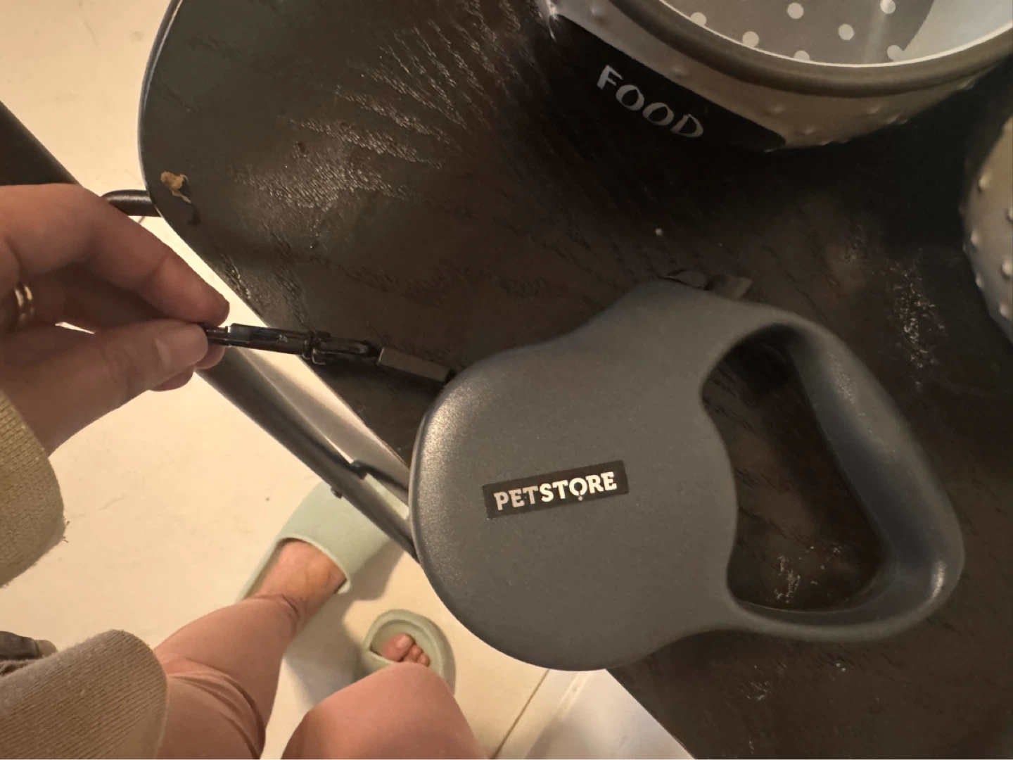 Pet Store Retractable Dog Leash and Pet Bowls