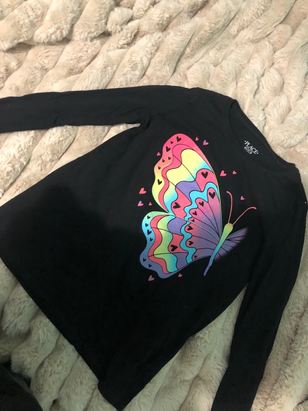 The Children's Place Black Butterfly Long Sleeve Shirt XXL/18 - photo 5