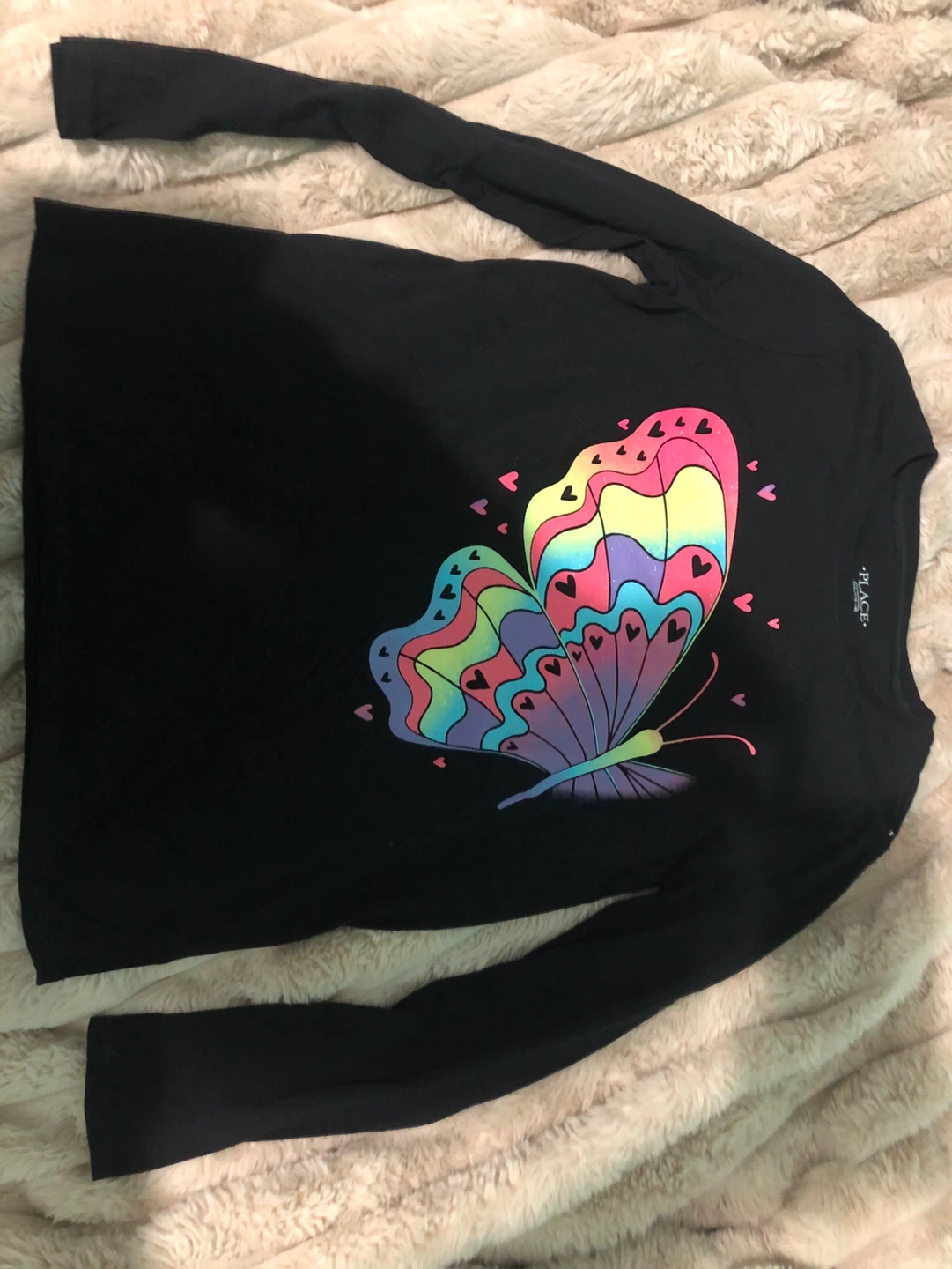 The Children's Place Black Butterfly Long Sleeve Shirt XXL/18 - photo 2