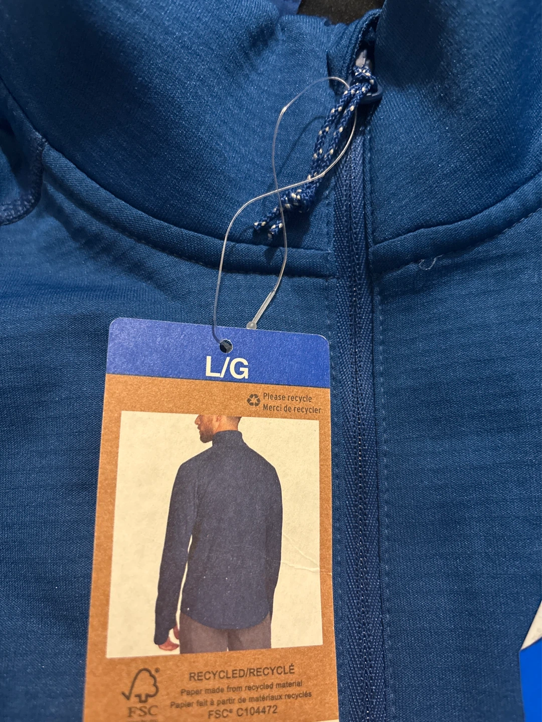Eddie Bauer Grid Fleece 1/2-Zip Pullover - Blue - Large - photo 3