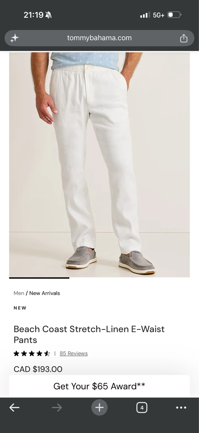 Mens Tommy Bahamas Linen White Pants - photo 4