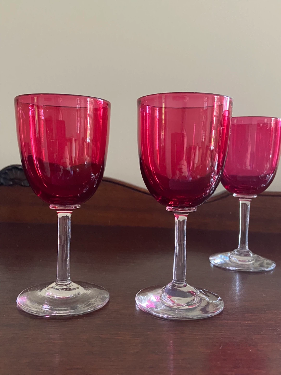 Set of 8 Cranberry Claret Wine Glasses - photo 3