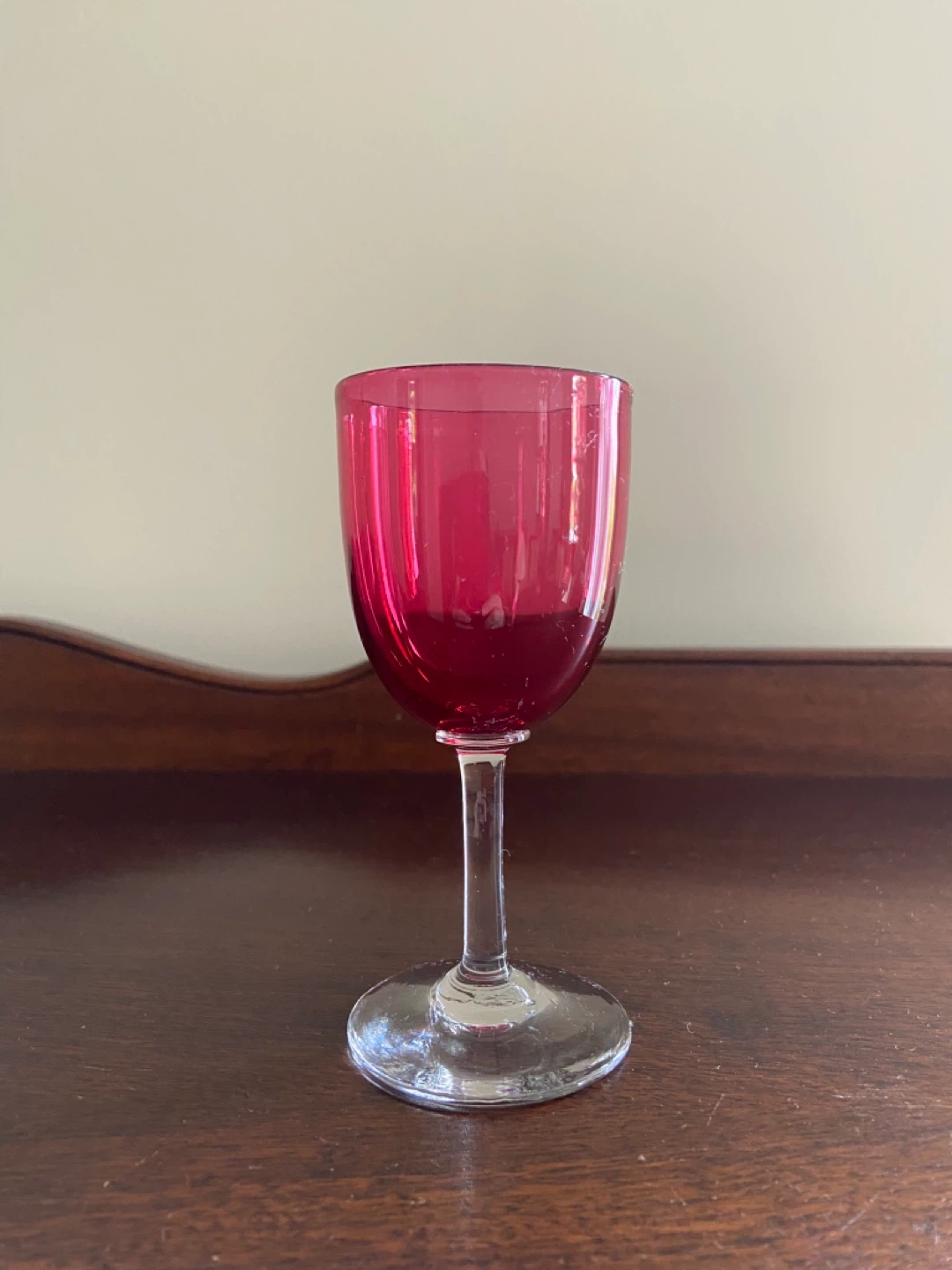 Set of 8 Cranberry Claret Wine Glasses