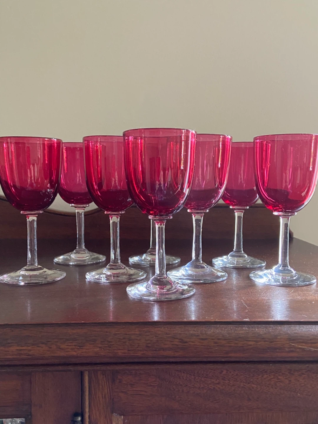 Set of 8 Cranberry Claret Wine Glasses - photo 2