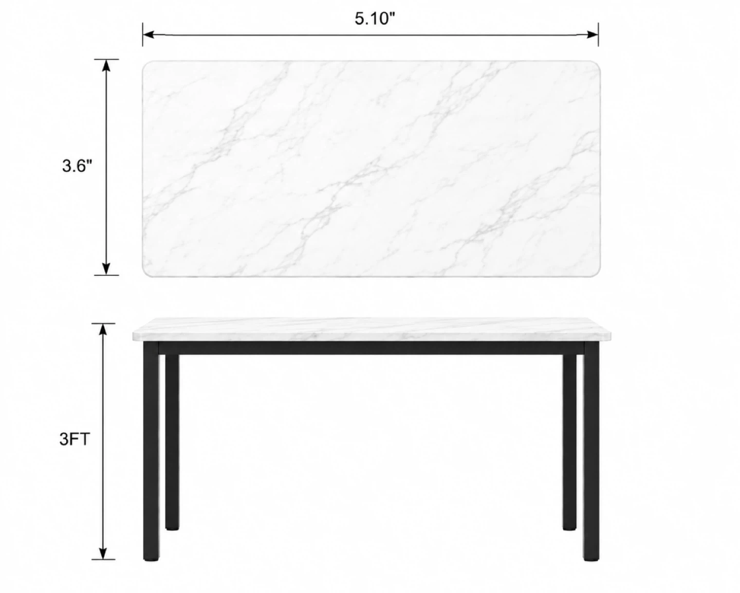 Marble Counter Height Dining Set with 4 Chairs and 1 bench - photo 3