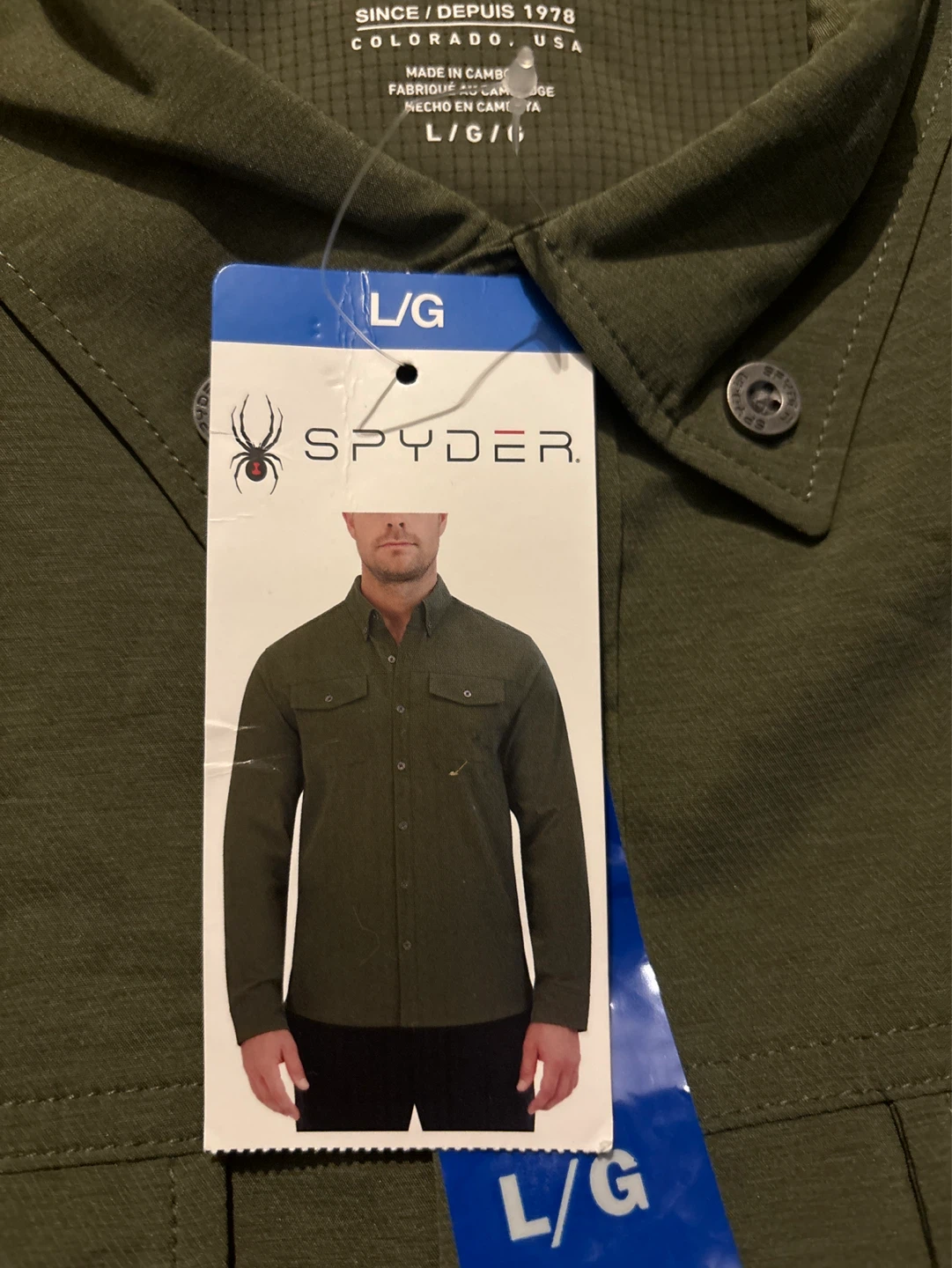 Spyder Men's Button-Up Shirt - Green, Size L - photo 2