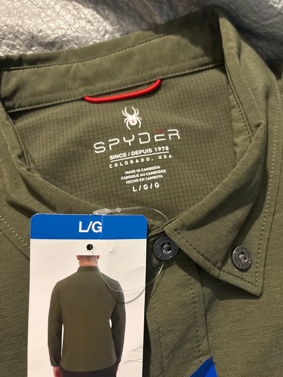 Spyder Men's Button-Up Shirt - Green, Size L - photo 3
