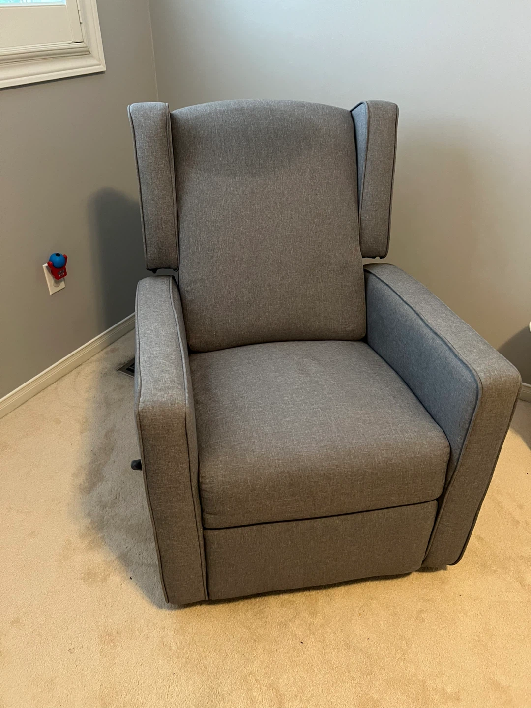 Grey Nursery Rocker Recliner