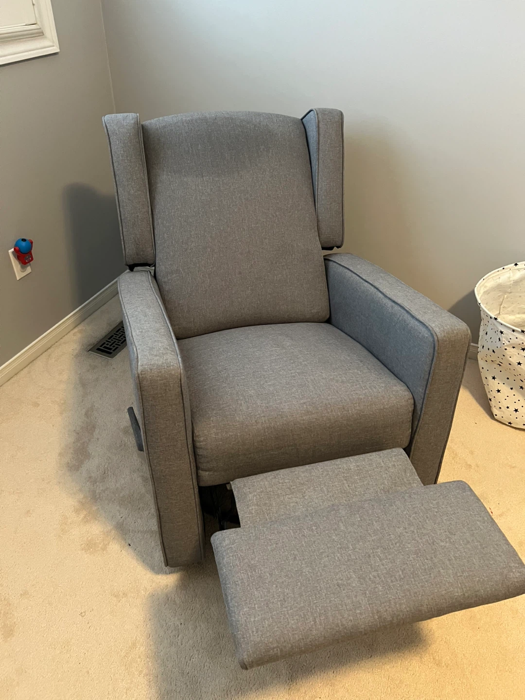 Grey Nursery Rocker Recliner - photo 2