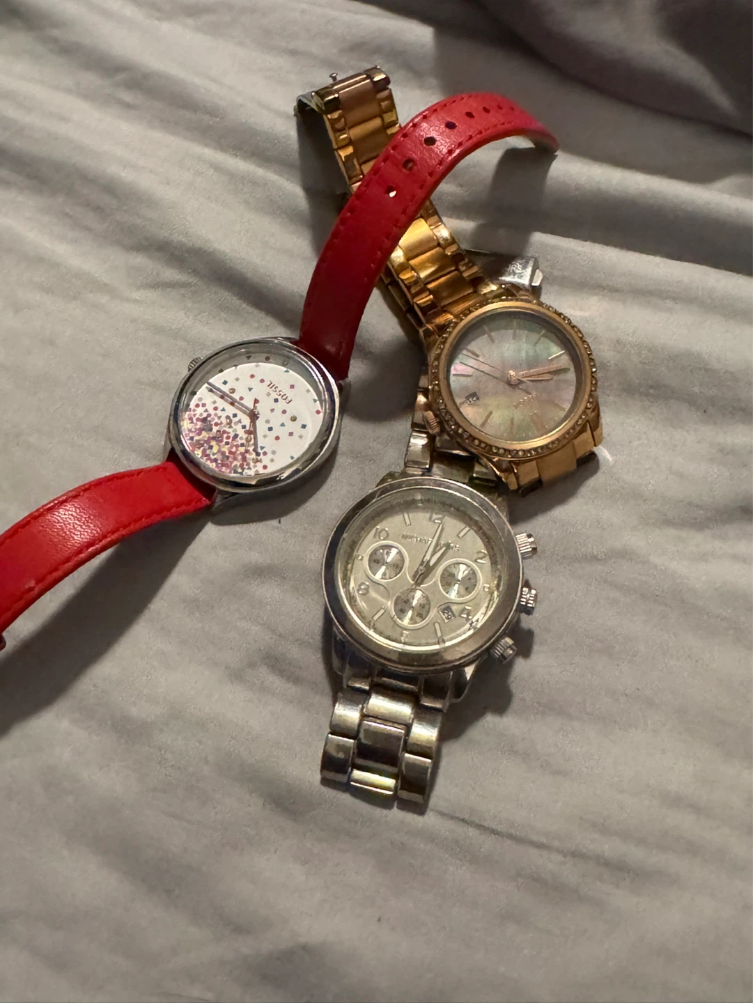 3 Women's Watches - Fossil, Michael Kors, and Gold Tone