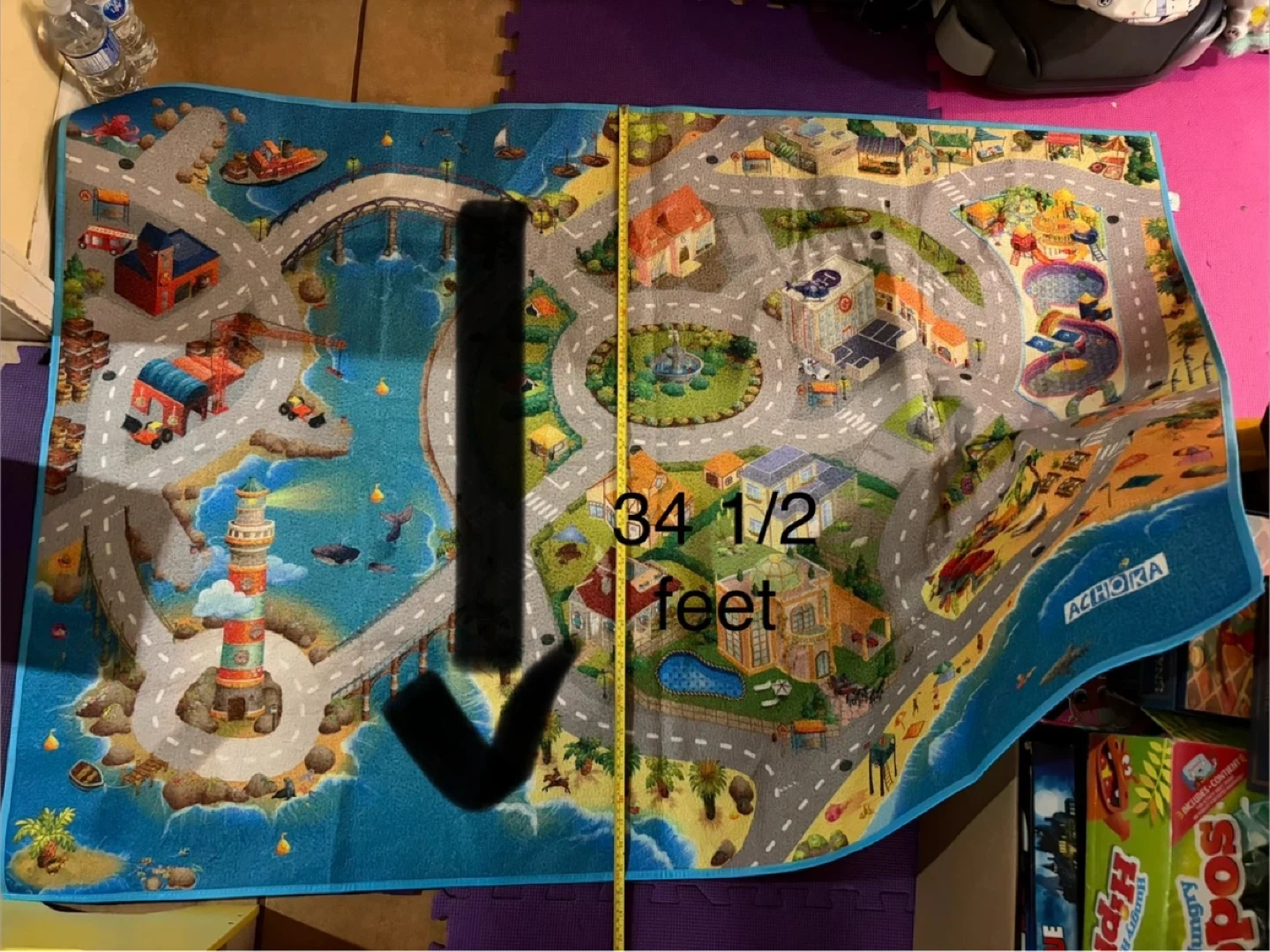 Kids Play Mat Rug - City Road Traffic Scene