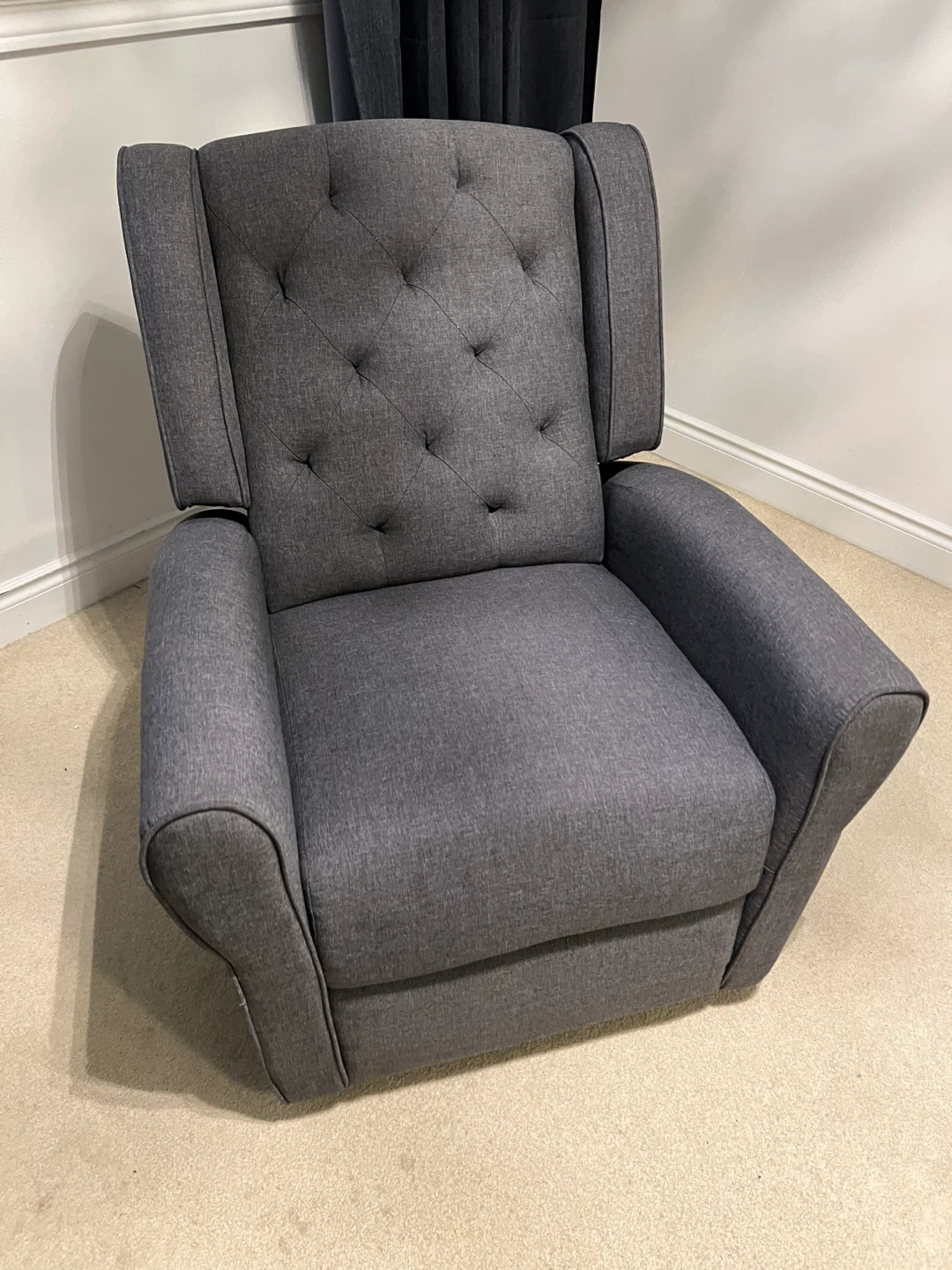 Grey Nursery Rocker Recliner