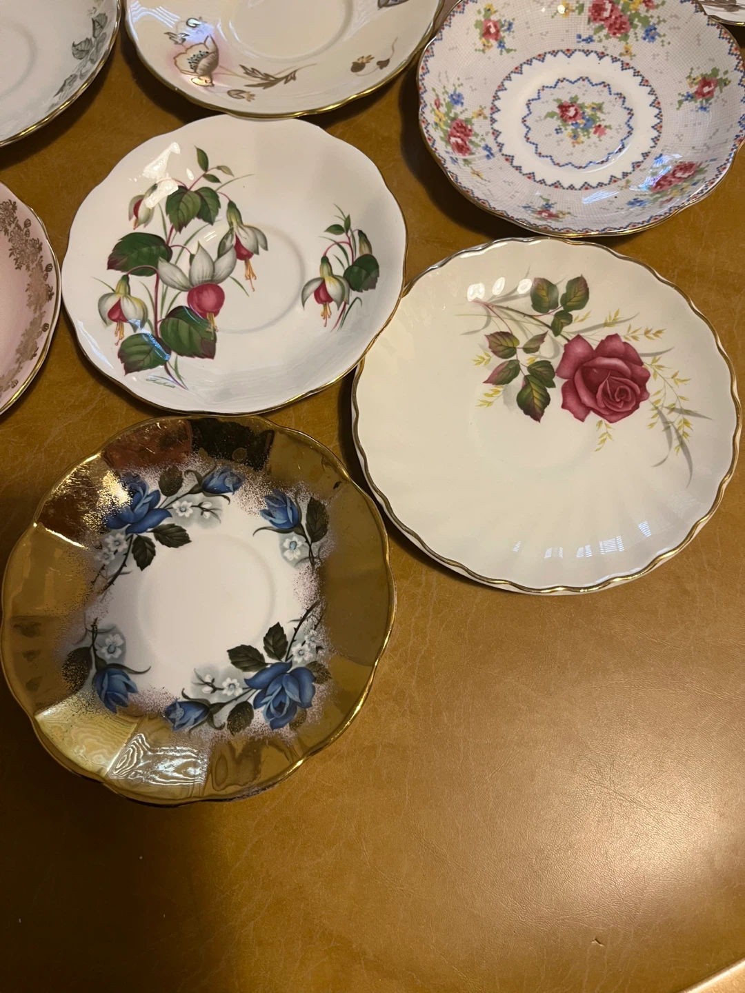 Set of 11 Vintage Floral Saucers - photo 2
