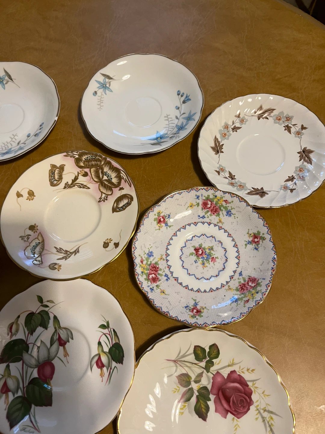 Set of 11 Vintage Floral Saucers - photo 4