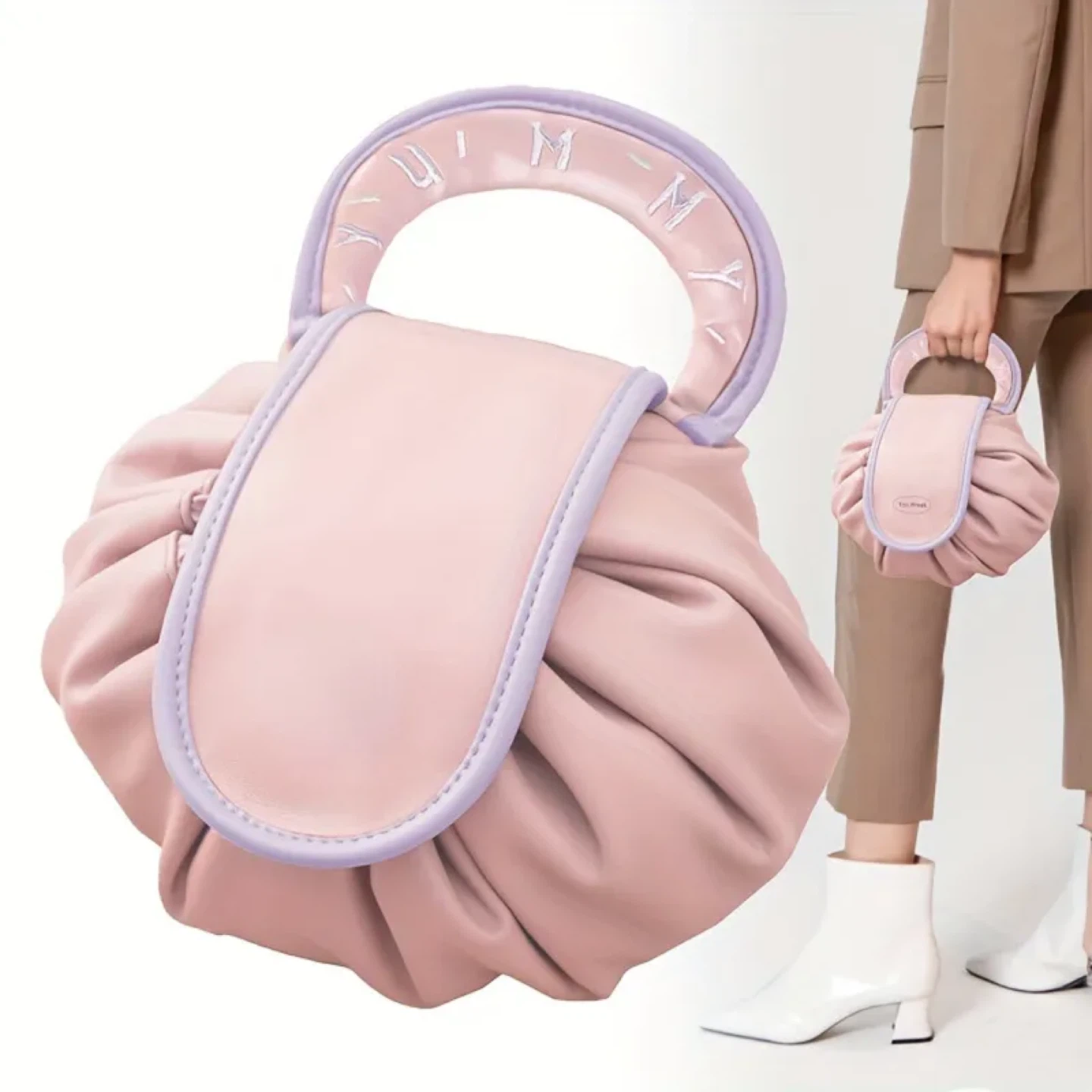 Pink Drawstring Makeup Bag Organizer - photo 2