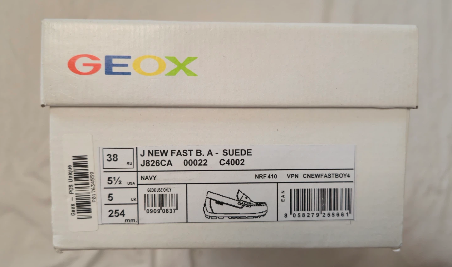 GEOX J NEW FAST B. A - SUEDE J826CA Size US 5.5 Boy like New - photo 2
