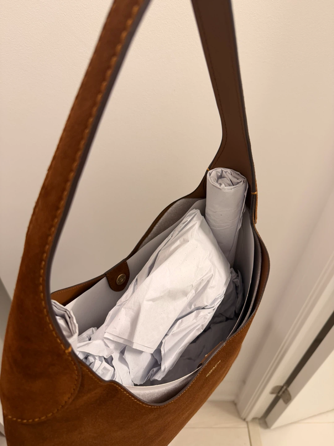 Brand NEW COACH BROOKLYN 39 Suede Bag - Warm Brown