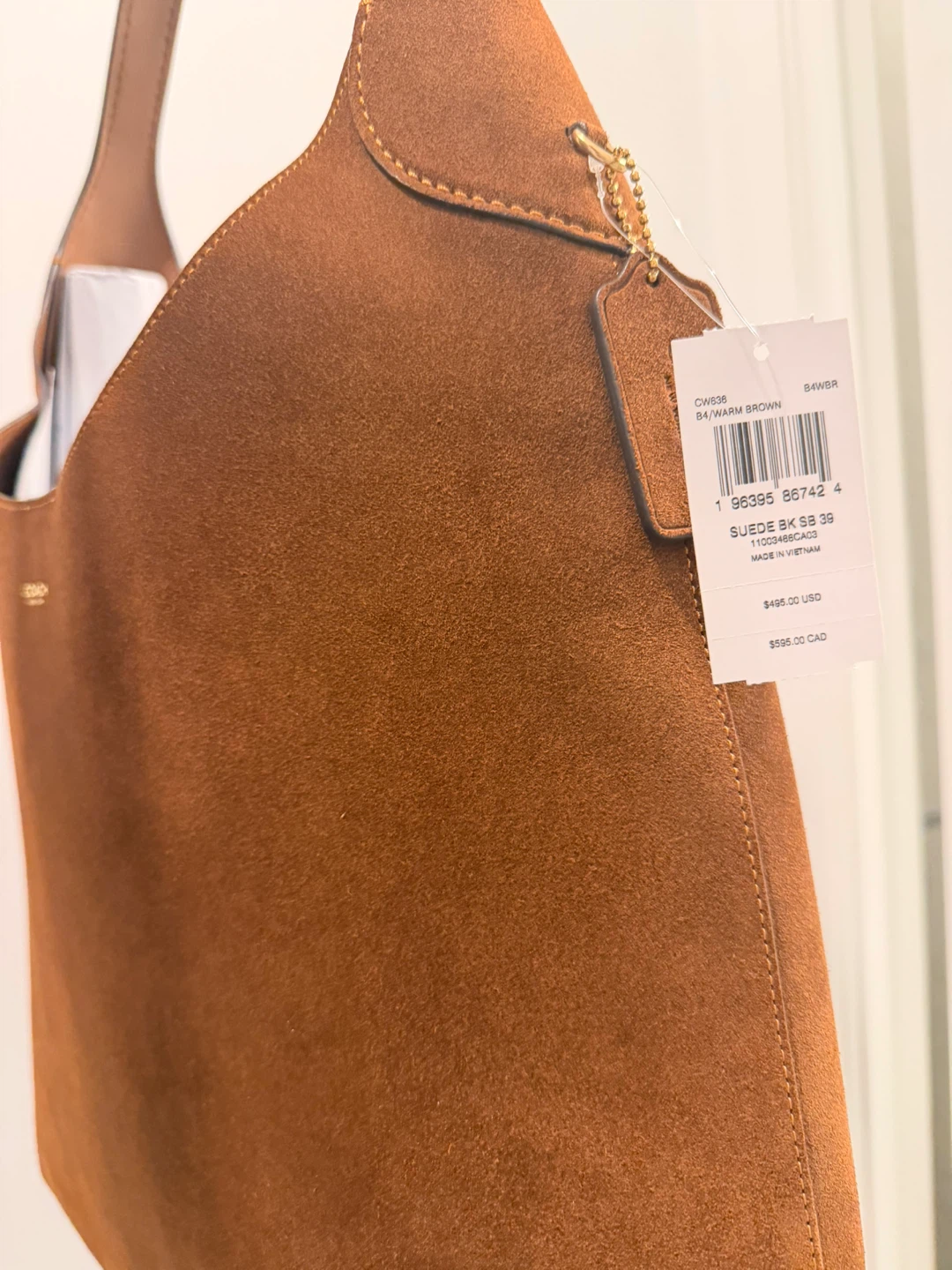 Brand NEW COACH BROOKLYN 39 Suede Bag - Warm Brown - photo 4