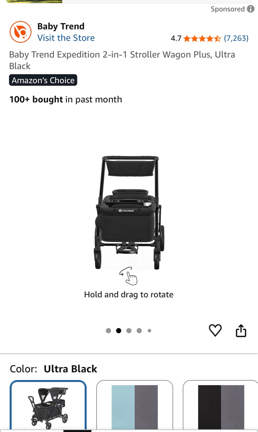 Baby Trend Expedition 2-in-1 Stroller Wagon Plus - photo 2