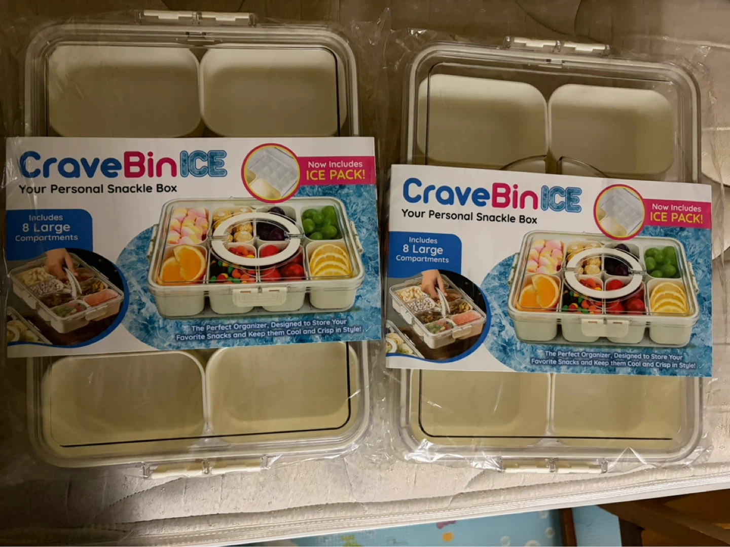 2 CraveBinICE Personal Snack Box with 8 Compartments