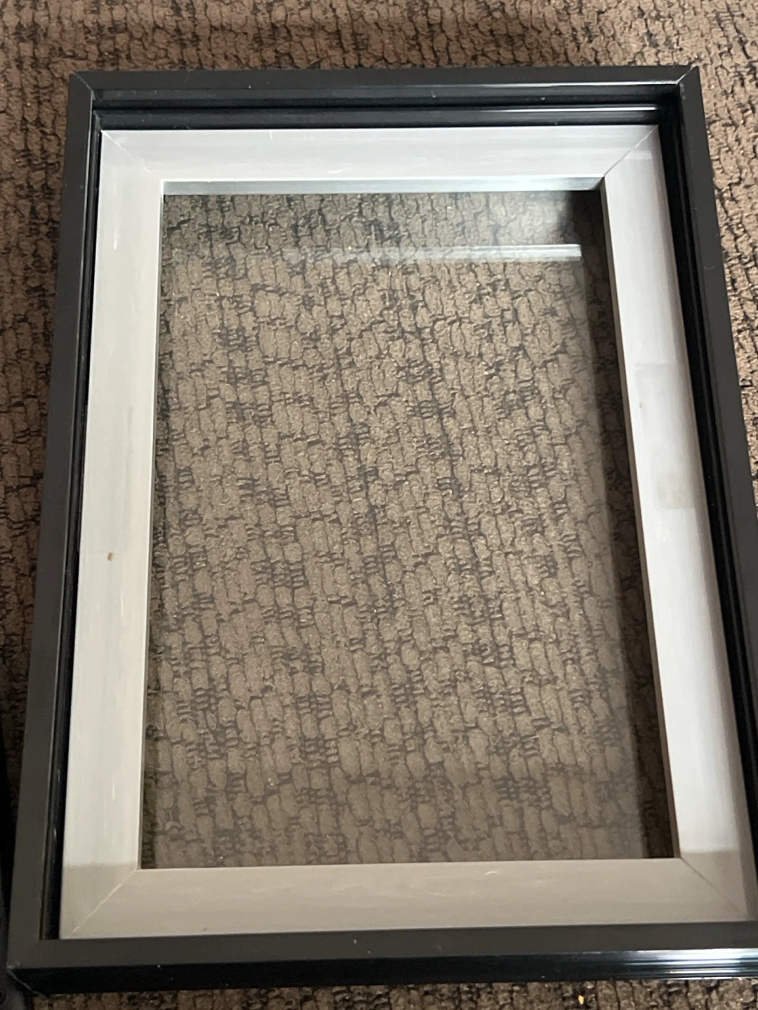 Black 4x6 Shadow Box Picture Frame With White Mat Glass Front - photo 4