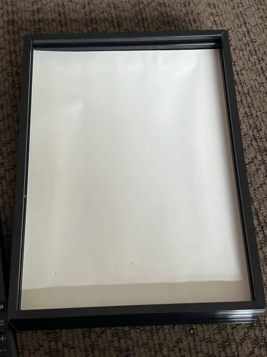 Black 4x6 Shadow Box Picture Frame With White Mat Glass Front - photo 3