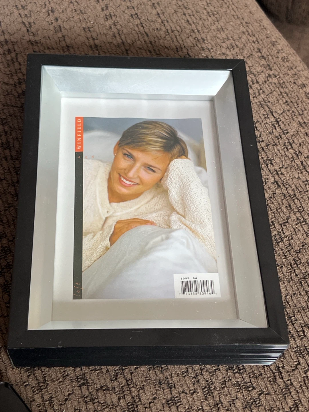 Black 4x6 Shadow Box Picture Frame With White Mat Glass Front